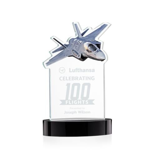 Recognition Awards - Crystal Awards - Top Gun Award on Alberton Base - Black