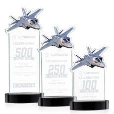 Top Gun Award on Alberton Base - Black - Black Crystal Awards