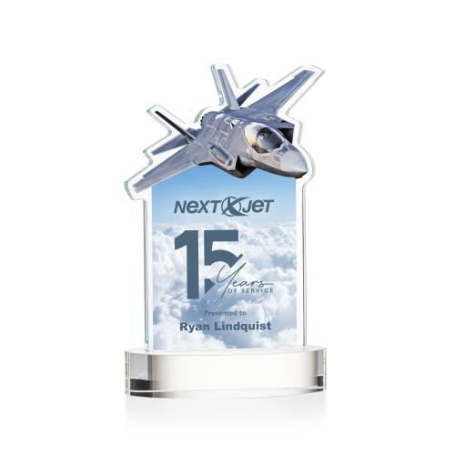 Recognition Awards - Crystal Awards - Top Gun VividPrint&trade; Award on Alberton Base - Clear