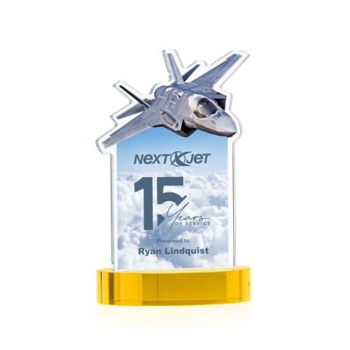 Recognition Awards - Crystal Awards - Top Gun VividPrint&trade; Award on Alberton Base - Gold