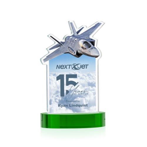 Recognition Awards - Crystal Awards - Top Gun VividPrint&trade; Award on Alberton Base - Green