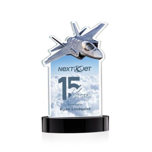 Recognition Awards - Crystal Awards - Top Gun VividPrint&trade; Award on Alberton Base - Black