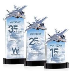 Top Gun VividPrint Award on Alberton Base - Black - Black Crystal Awards