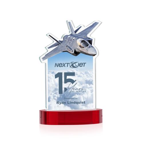 Recognition Awards - Crystal Awards - Top Gun VividPrint&trade; Award on Alberton Base - Red