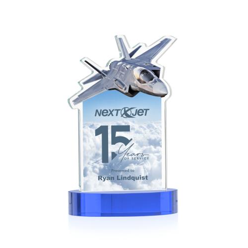 Recognition Awards - Crystal Awards - Top Gun VividPrint&trade; Award on Alberton Base - Sky Blue