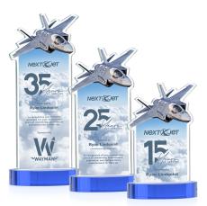 Top Gun VividPrint Award on Alberton Base - Sky Blue - Blue Crystal Awards