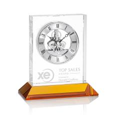 Ashland Clock on Base - Silver Dial - Clock Awards