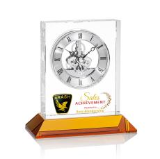 Ashland VividPrint Clock on Base - Silver Dial - Clock Awards