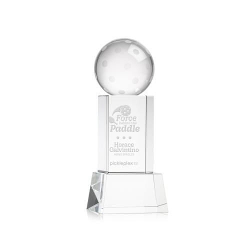 Recognition Awards - Crystal Awards - Pickleball Award on Belcroft Base - Clear