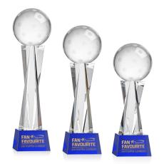 Pickleball Award on Grafton Base - Blue - Glass Awards