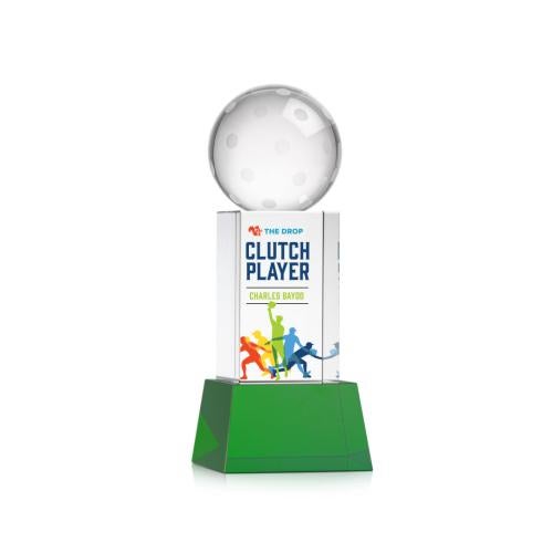 Recognition Awards - Crystal Awards - Pickleball VividPrint&trade; Award on Belcroft Base - Green