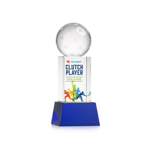 Recognition Awards - Crystal Awards - Pickleball VividPrint&trade; Award on Belcroft Base - Blue