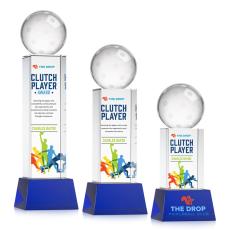 Pickleball VividPrint Award on Belcroft Base - Blue - Glass Awards