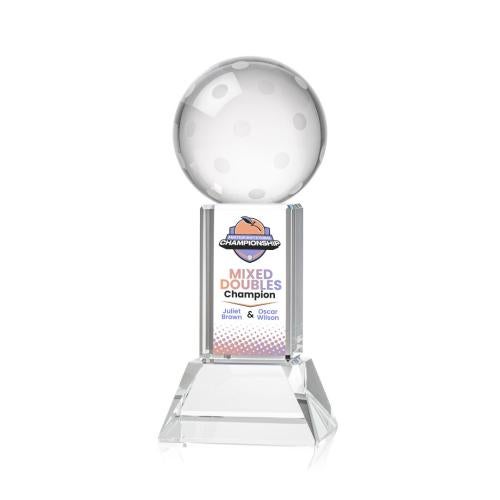 Recognition Awards - Crystal Awards - Pickleball VividPrint&trade; Award on Stowe Base - Clear