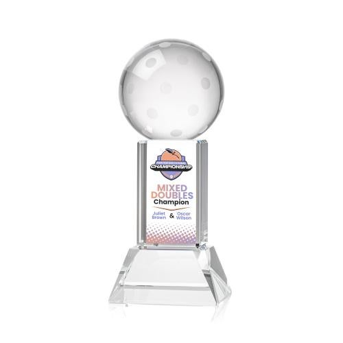 Recognition Awards - Crystal Awards - Pickleball VividPrint&trade; Award on Stowe Base - Clear