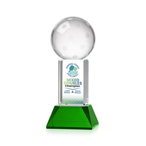 Recognition Awards - Crystal Awards - Pickleball VividPrint&trade; Award on Stowe Base - Green