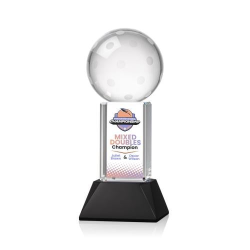 Recognition Awards - Crystal Awards - Pickleball VividPrint&trade; Award on Stowe Base - Black