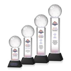 Pickleball VividPrint Award on Stowe Base - Black - Black Crystal Awards