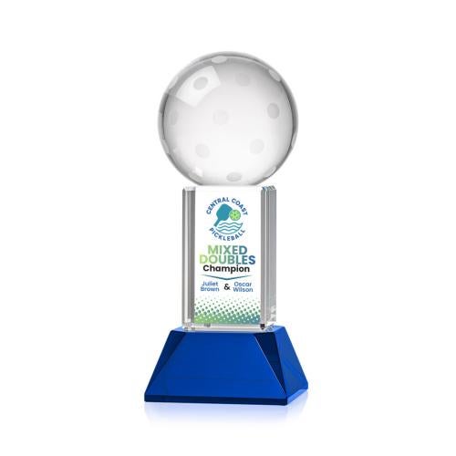 Recognition Awards - Crystal Awards - Pickleball VividPrint&trade; Award on Stowe Base - Blue