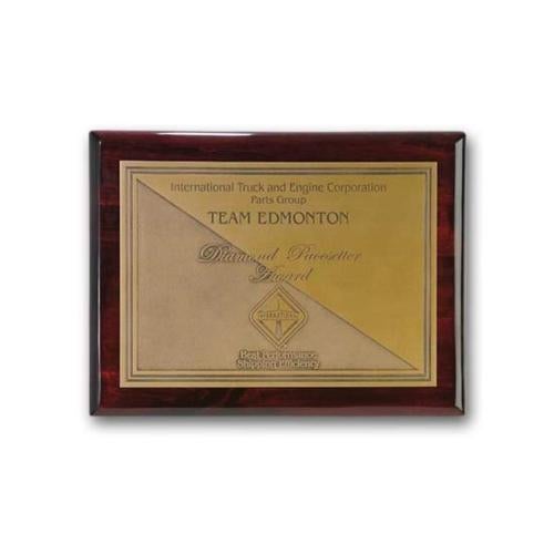 Plaque Awards - Retirement Plaques - Double Etch Plaq - Rosewood