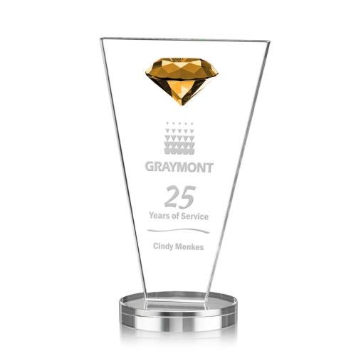 Recognition Awards - Crystal Awards - Jervis Gemstone Award - Amber