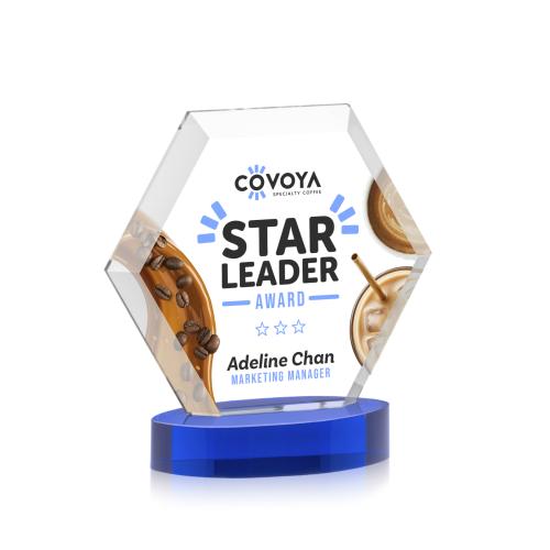 Recognition Awards - Crystal Awards - Barnett VividPrint&trade; Award on Alberton Base - Blue