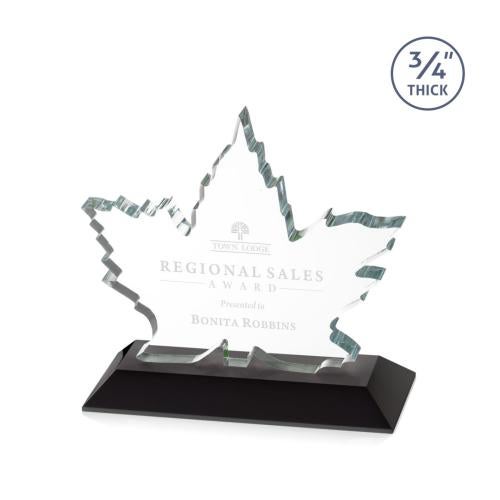 Maple Leaf Award - Black Recognition Awards - Crystal Awards - Maple Leaf Award - Black