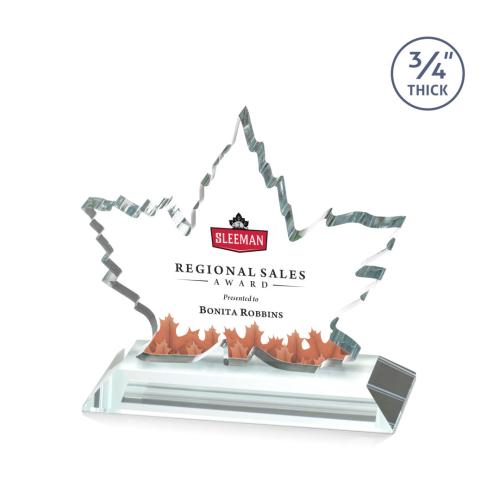 Recognition Awards - Crystal Awards - Maple Leaf VividPrint™ Award - Starfire