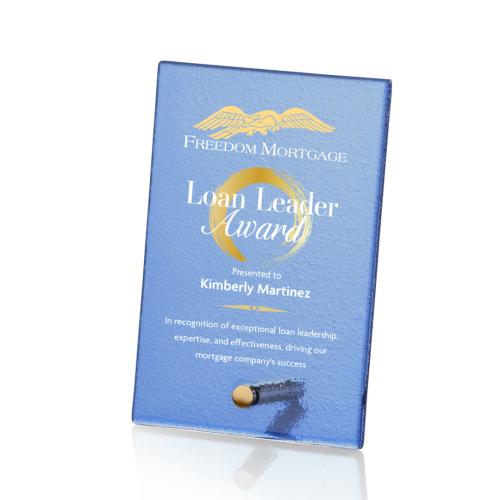 Recognition Awards - Glass Awards - Atchison Blue Rectangle VividPrint&trade; Award - Gold