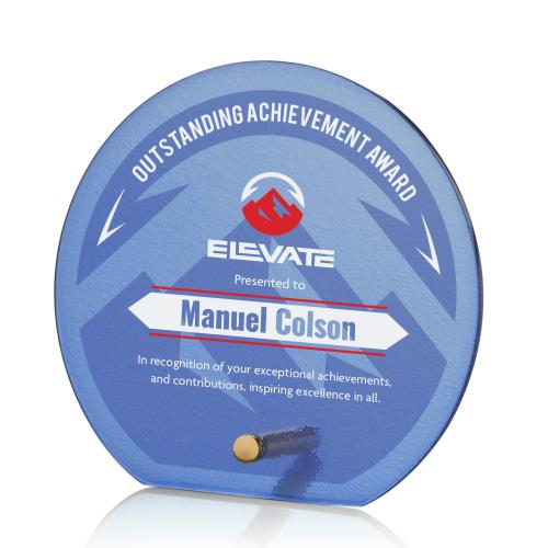 Recognition Awards - Glass Awards - Atchison Blue Circle VividPrint&trade; Award -  Gold