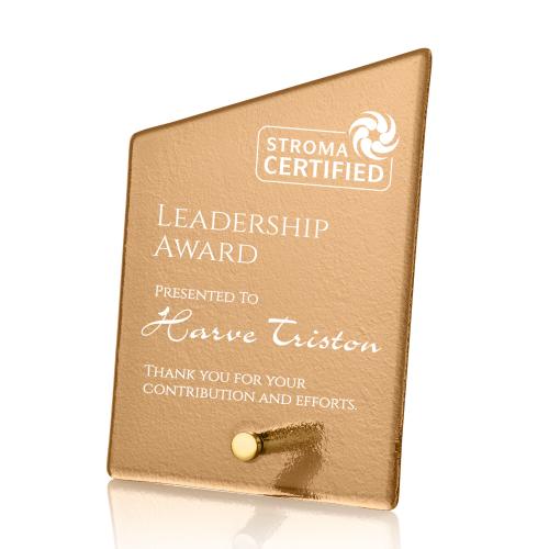 Recognition Awards - Glass Awards - Atchison Russet Slant Award - Gold