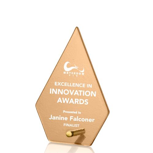 Recognition Awards - Glass Awards - Metal & Glass Awards - Atchison Russet Diamond Award - Gold