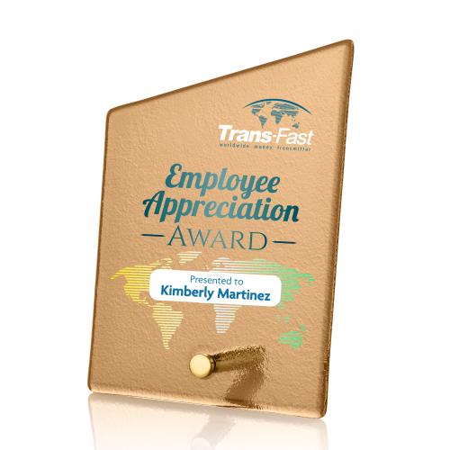 Recognition Awards - Glass Awards - Atchison Russet Slant VividPrint&trade; Award - Gold