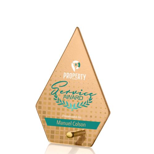 Recognition Awards - Glass Awards - Atchison Russet Diamond VividPrint&trade; Award - Gold
