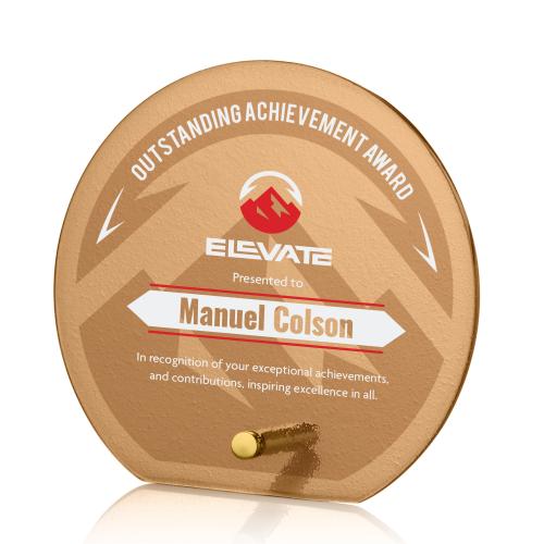 Recognition Awards - Glass Awards - Atchison Russet Circle VividPrint&trade; Award - Gold