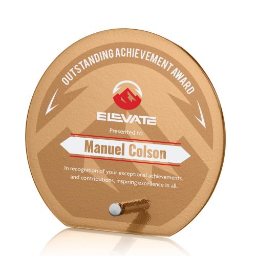 Recognition Awards - Glass Awards - Metal & Glass Awards - Atchison Russet Circle VividPrint&trade; Award - Silver
