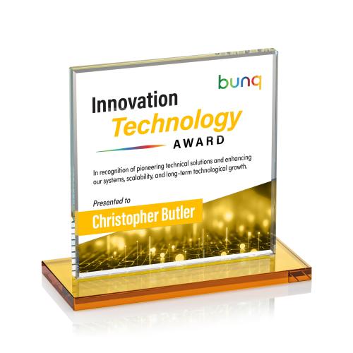 Recognition Awards - Crystal Awards - Sahara VividPrint&trade; Award - Amber