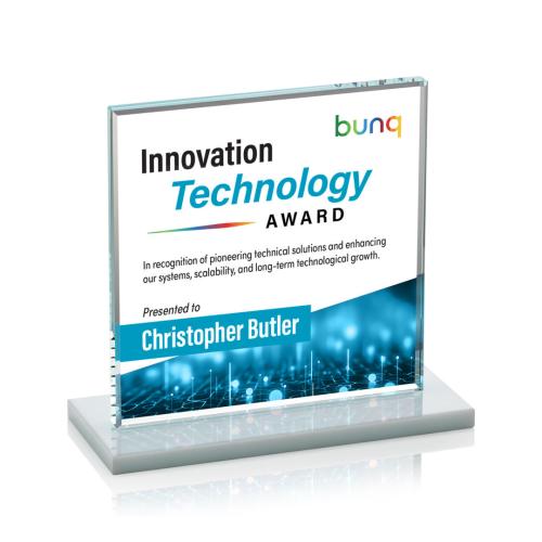 Recognition Awards - Crystal Awards - Sahara VividPrint&trade; Award - White