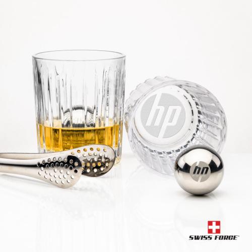 Corporate Gifts - Barware - Glasses Sets - Swiss Force&reg; S/S Balls & 2 Hartmann OTR