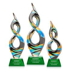 Cosenzo Award on Sheffield Base - Green - Art Glass Awards