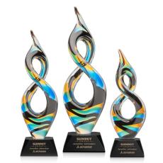 Cosenzo Award on Sheffield Base - Black - Art Glass Awards