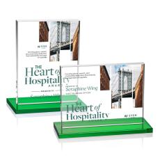 Emperor VividPrint Award - Green (Horiz) - Green Crystal Awards