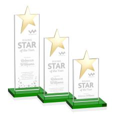 Bryanston Gold Star Award - Green - Crystal Pillar Awards