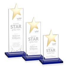 Bryanston Gold Star Award - Blue - Crystal Pillar Awards