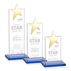 Bryanston Gold Star Award - Sky Blue - Crystal Awards