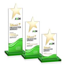 Bryanston Gold Star VividPrint Award - Green - Crystal Awards