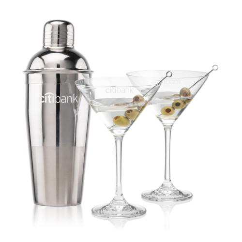 Corporate Gifts - Barware - Glasses Sets - Catania Shaker & Burlington Martini Set