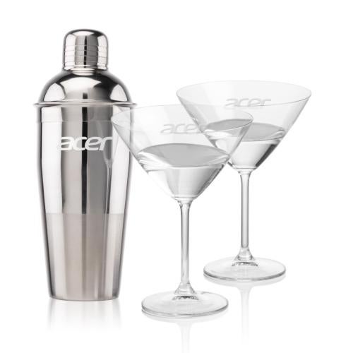 Corporate Gifts - Barware - Glasses Sets - Catania Shaker & Coleford Martini Set