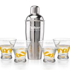 Catania Shaker & Rideau Martini Set - Martini Glasses and Shakers