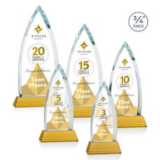 Shildon VividPrint Award on Newhaven - Amber - Yellow Crystal Awards